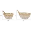 imageCreative CoOp Stoneware Colanders with Handles Set of 2 8quot L x 7quot W x 5quot H Beige
