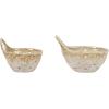 imageCreative CoOp Stoneware Colanders with Handles Set of 2 8quot L x 7quot W x 5quot H Beige