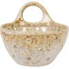 imageCreative CoOp Stoneware Colanders with Handles Set of 2 8quot L x 7quot W x 5quot H Beige