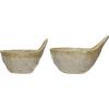 imageCreative CoOp Stoneware Colanders with Handles Set of 2 8quot L x 7quot W x 5quot H Beige