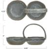 imageCreative CoOp Stoneware Double Bowl with Handle Grey