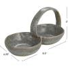 imageCreative CoOp Stoneware Double Bowl with Handle Grey