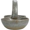 imageCreative CoOp Stoneware Double Bowl with Handle Grey