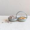 imageCreative CoOp Stoneware Double Bowl with Handle Grey