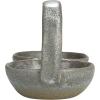 imageCreative CoOp Stoneware Double Bowl with Handle Grey