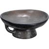 imageCreative CoOp Stoneware Footed PedestalBowl with Handles Reactive Glaze BlackBlack