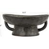 imageCreative CoOp Stoneware Footed PedestalBowl with Handles Reactive Glaze BlackBlack