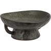imageCreative CoOp Stoneware Footed PedestalBowl with Handles Reactive Glaze BlackBlack