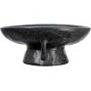 imageCreative CoOp Stoneware Footed PedestalBowl with Handles Reactive Glaze BlackBlack