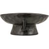 imageCreative CoOp Stoneware Footed PedestalBowl with Handles Reactive Glaze BlackBlack