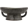 imageCreative CoOp Stoneware Footed PedestalBowl with Handles Reactive Glaze BlackBlack