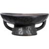 imageCreative CoOp Stoneware Footed PedestalBowl with Handles Reactive Glaze BlackBlack