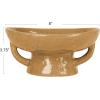 imageCreative CoOp Stoneware Footed PedestalBowl with Handles Reactive Glaze BlackTaupe