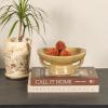 imageCreative CoOp Stoneware Footed PedestalBowl with Handles Reactive Glaze BlackTaupe