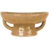 imageCreative CoOp Stoneware Footed PedestalBowl with Handles Reactive Glaze BlackTaupe