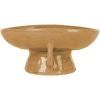 imageCreative CoOp Stoneware Footed PedestalBowl with Handles Reactive Glaze BlackTaupe