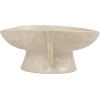 imageCreative CoOp Stoneware Footed PedestalBowl with Handles Reactive Glaze BlackWhite