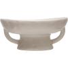 imageCreative CoOp Stoneware Footed PedestalBowl with Handles Reactive Glaze BlackWhite