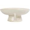imageCreative CoOp Stoneware Footed PedestalBowl with Handles Reactive Glaze BlackWhite