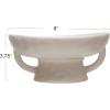 imageCreative CoOp Stoneware Footed PedestalBowl with Handles Reactive Glaze BlackWhite