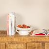 imageCreative CoOp Stoneware Footed PedestalBowl with Handles Reactive Glaze BlackWhite