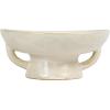 imageCreative CoOp Stoneware Footed PedestalBowl with Handles Reactive Glaze BlackWhite