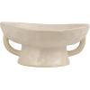 imageCreative CoOp Stoneware Footed PedestalBowl with Handles Reactive Glaze BlackWhite
