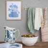 imageCreative CoOp Stoneware Pitcher with Painted Rabbit and Florals Blue and Cream