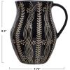 imageCreative CoOp Stoneware Wax Relief Botanicals Black and Natural Pitcher