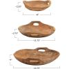 imageCreative CoOp Teak Wood Handles Set of 3 Each One Will Vary Bowl Natural 3