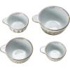 imageCreative CoOp White Stoneware Measuring Cups with Wax Relief Pattern Set of 4 475quot