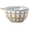 imageCreative CoOp White Stoneware Measuring Cups with Wax Relief Pattern Set of 4 475quot
