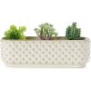 imageStoneware Hobnail Window Planter with 3 Sections Reactive Glaze White Each One Will Vary
