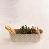 imageStoneware Hobnail Window Planter with 3 Sections Reactive Glaze White Each One Will Vary