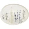 imageCreative CoOp 1375quot Oval Debossed Floral Stoneware Reactive Crackle Glaze Finish Each one Will Vary Platter Tan
