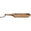 imageCreative CoOp Boho Wood Serving Tray with Handle and Leather Tie Natural