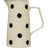 imageCreative CoOp Farmhouse Stoneware Painted Polka Dots Ivory and Black Pitcher