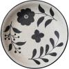 imageCreative CoOp Hand Painted Stoneware Bowl with Floral Design Black and White