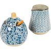 imageCreative CoOp HandPainted Stoneware Sugar Set of 2 Pieces Creamer Set Blue