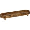 imageCreative CoOp Mango Wood Footed Tray for Storage and Serving Natural