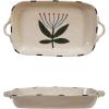 imageCreative CoOp Multicolor 1Quart Stoneware Baker with Handles and Flower 1325quot L x 75quot W