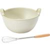 imageCreative CoOp Stoneware Batter Bowl Whisk Serveware 675quot Cream