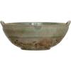 imageCreative CoOp Stoneware Berry Bowl with Handles Aqua Reactive Glaze 85quotL x 775quotW x 325quotH Multicolor