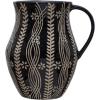 imageCreative CoOp Stoneware Wax Relief Botanicals Black and Natural Pitcher