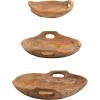 imageCreative CoOp Teak Wood Handles Set of 3 Each One Will Vary Bowl Natural 3
