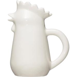 imageCreative CoOp 525quot H Chicken Shaped Stoneware Creamer Pitcher White