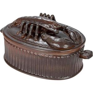 imageCreative CoOp Brown Matte Stoneware Baker with Lobster Design Large