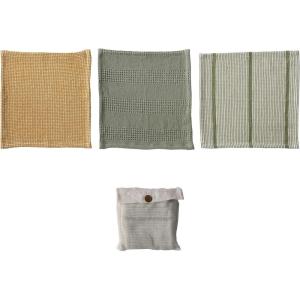 imageCreative CoOp Cotton Waffle Weave Dish Cloths with Loop Black Grey and Natural Set of 3 in Bag 11quot L x 11quot W x 0quot HGreen  Sage  Mustard