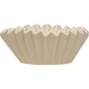 imageCreative CoOp Fluted Stoneware White Bowl