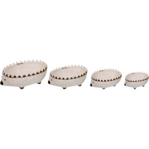 imageCreative CoOp Hand Painted Stoneware Hedgehog Measuring Cups Set of 4 Sizes